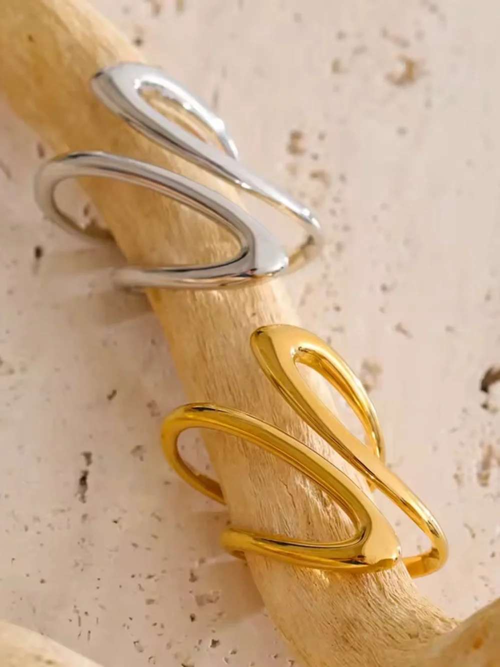 Gold color Sculptural Wrap Ring — Women's Fashion Ring